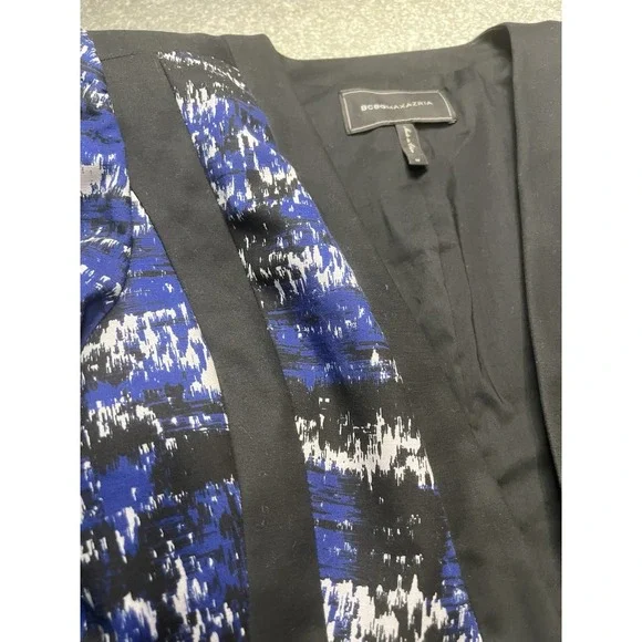 Women's BCBG Black, Blue‎ And Gray Printed Keeley Long Sleeve Blazer Medium - Picture 4 of 8
